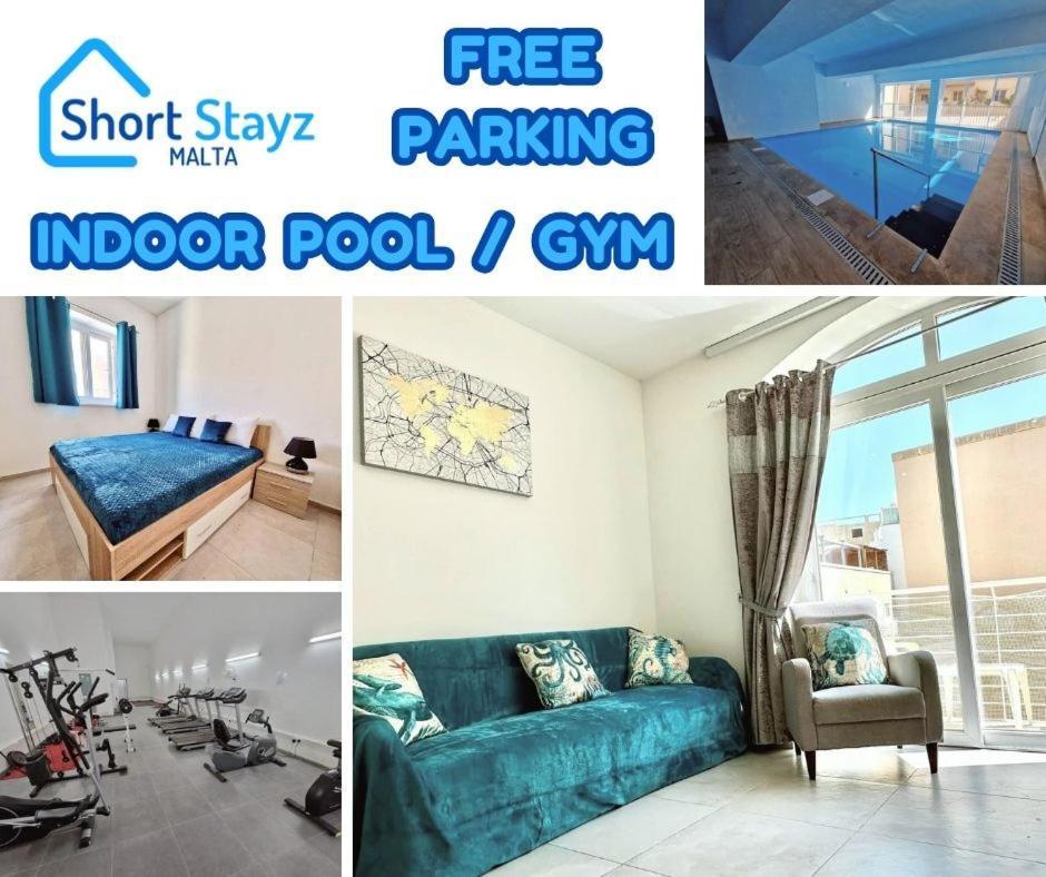 Bright & With Parking, Indoor Pool & Gym Apartman San Pawl il-Baħar